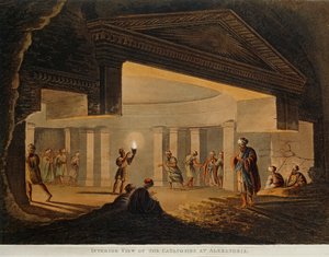 Uitzicht op de catacomben in Alexandrië (Egypte) uit Views in Egypt door Luigi Mayer, gravure