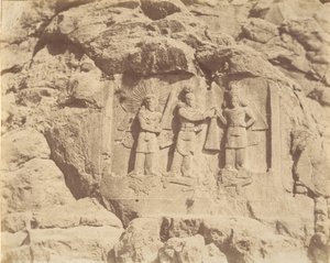 Tag-e Bustan, Kroningsceremonie van Shapour II, Kermanshah door Luigi Pesce