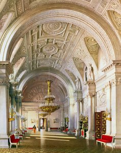 Uitzicht op de Witte Zaal in het Winterpaleis in St. Petersburg