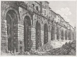 De Tempel van Hercules Victor te Tivoli door Luigi Rossini