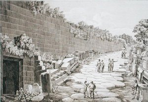 Romeinse weg naar Tusculo, na de eerste opgraving in 1825, uit 
