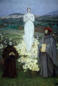 De verschijning van de Maagd aan St. Franciscus van Assisi en Bonaventura door Luigi Serra