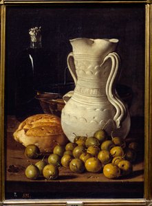 Kan, brood en kleine peren door Luis Egidio Menendez or Melendez
