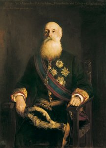 Portret van Alejandro Pidal y Mon (1846-1913) Spaans politicus lid van de Katholieke Unie groep. Schilderij door Luis Menendez Pidal (1861-1932) door Luis Menendez Pidal
