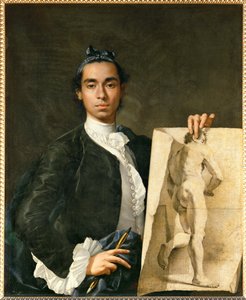 Portret van de kunstenaar met een academie ...