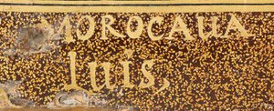 Detail van een koepelvormige exportkist, Edo-periode, midden 17e eeuw (lak, goud en parelmoer) door Luis Morocaua or Murakawa