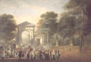 Promenade bij de ingang van de Botanische Tuin door Luis Paret y Alcazar