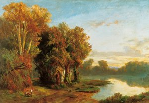 Landschap aan de oever van een rivier