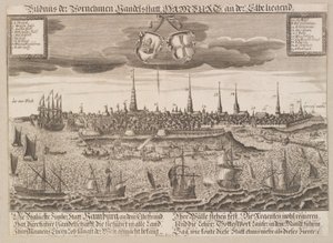Hamburg gezien vanaf de Elbe door Lukas Schnitzer