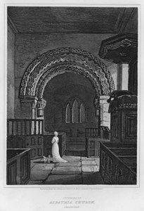 Interieur van Aspatria Church, Cumberland door Luke (after) Clennell