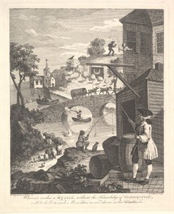 Satire op Valse Perspectief: Frontispice voor Kirbys Perspectief, februari 1754