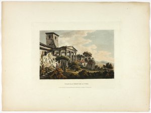 Tempel van Hercules in Cori, plaat tweeëndertig van de Ruïnes van Rome door M. Dubourg