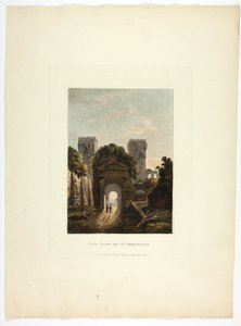 De poort van Sint-Sebastiaan, plaat zeventien uit de ruïnes van Rome door M. Dubourg