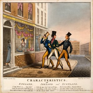 Kenmerken, of Engeland, Ierland en Schotland, prent gemaakt door George Hunt, 1827