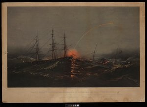 De Amerikaanse Fregat Sabine, Redt een Bataljon Amerikaanse Mariniers van het Transport Governor. Op 2 november 1861 voor de kust van South Carolina