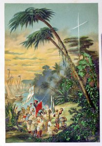 De ontdekking van de Nieuwe Wereld door Christoffel Columbus (1451-1506) 1892 door M. Houssot