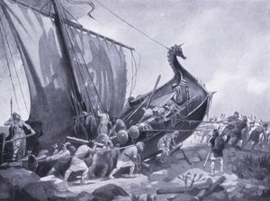 Magnus zeilt rond de Mull of Cantyre AD1098, jaren 1920 door M. Mackinlay