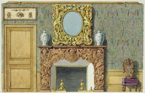 Schoorsteen in de eetkamer aan de rue Fortunee, huis gekocht door Balzac in 1847 door M. Santi