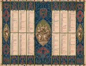 Kalender met heiligendagen en koninklijke verjaardagen, 1847 door M and N Hanhart