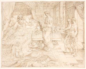 Ahasveros, toen hij niet kon slapen, raadpleegde de archieven door Maarten van Heemskerck