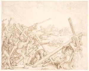 Fiat voluntas tua (uw wil geschiede) door Maarten van Heemskerck