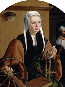 Duits: Weibliches Bildnis, Anna Codde Portret van (mogelijk) Anna Codde, echtgenote van Pieter Gerritsz Bicker door Maarten van Heemskerck