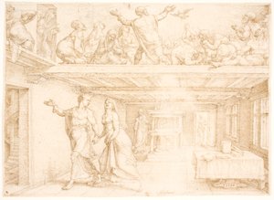 De uitstorting van de Heilige Geest op Pinksterdag door Maarten van Heemskerck