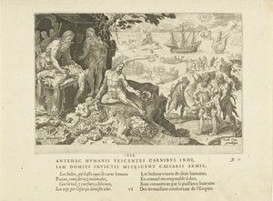 Keizerlijke troepen brengen beschaving naar de Indianen, 1555