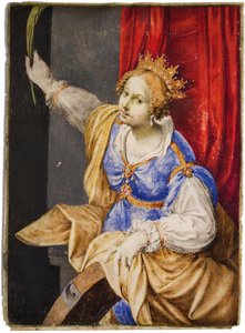Artemisia Gentileschi als Sint Catharina van Alexandrië, midden 17e eeuw