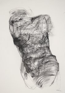 Torso 2, 2022 (houtskool op papier) door Madgalena Morey