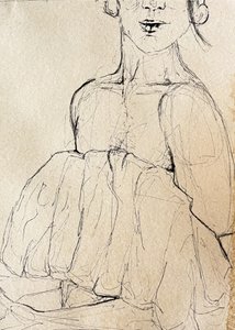 Schets van een peinzende figuur door Madison Phipps
