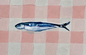 Roze geruite sardine