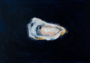 Een enkele verse oester