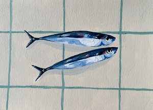 Twee blauwe vissen