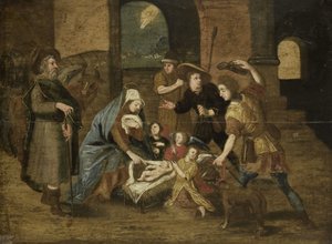 De aanbidding van de herders door Maerten de Vos (copy after)