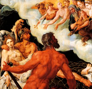 Mars en Venus gevangen in het net van Vulcanus