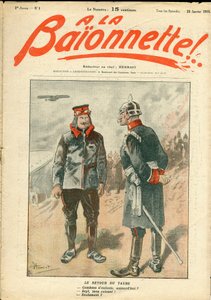 Omslag van La Baionnette, satirisch in kleuren door Henri Maigrot