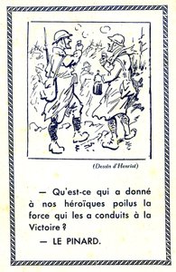 Eerste Wereldoorlog (1914-18): Wat gaf onze heldhaftige poilus de kracht die hen naar de overwinning voerde Pinard (afbeelding) door Maigrot Henri known as Henriot