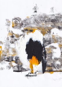 Gouden abstracte penseelstreken door Maira Ribena