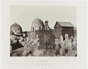 Gezicht op een begraafplaats in Damascus
