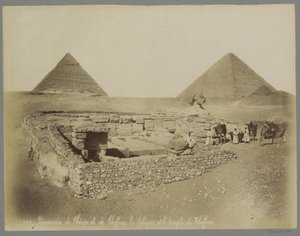 Piramides van Cheops en Chefren, de sfinx en de tempel van Chefren