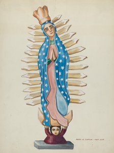 Guadalupe Houten Santo of Bulto, c. 1937