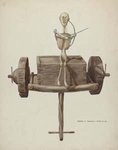Penitente doodskar & doodsfiguur, ca. 1937 door Majel G. Claflin