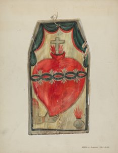 Retablo Heilig Hart, ca. 1939 door Majel G. Claflin
