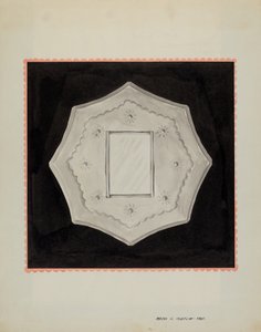 Kleine tinnen spiegel, ca. 1937