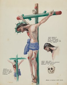 Houten geschilderde Christo