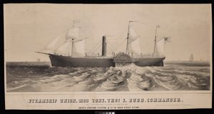 Stoomschip Union. 1500 ton, Thos S. Budd, commandant. Gebouwd voor Spofford Tileston & Co 1851 door Major and Knapp Sarony