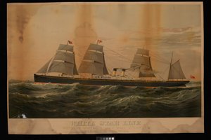 White Star Line Royal & United States Mail Steamers Liverpool & New York Britannic door Major and Knapp Sarony