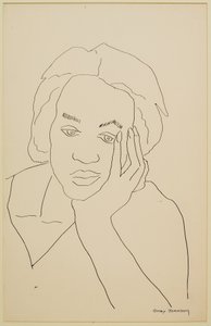 Studie van een meisje #2 door Malvin Gray Johnson