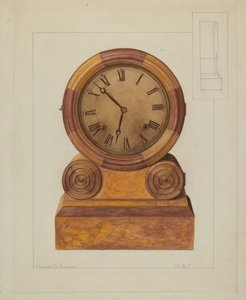 Plankklok, ca. 1937 door Manuel G. Runyan
